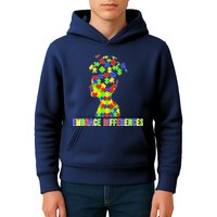Embrace Differences Autism Awareness Puzzle Pieces Kids Hoodie