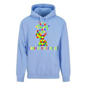 Embrace Differences Autism Awareness Puzzle Pieces Unisex Surf Hoodie