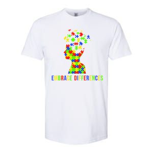 Embrace Differences Autism Awareness Puzzle Pieces Softstyle CVC T-Shirt