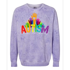 Embrace The Amazing Autism Hands Colorblast Crewneck Sweatshirt