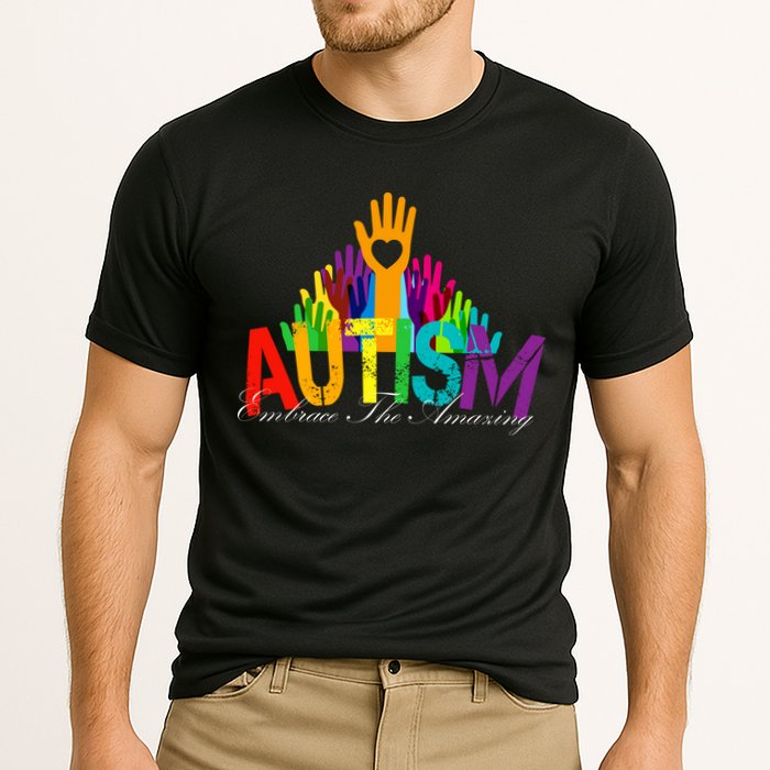 Embrace The Amazing Autism Hands Cooling Performance Crew T-Shirt