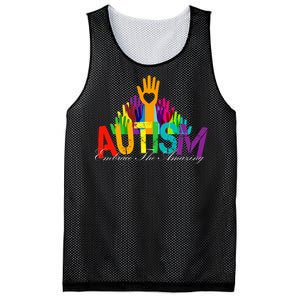 Embrace The Amazing Autism Hands Mesh Reversible Basketball Jersey Tank