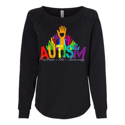 Embrace The Amazing Autism Hands Womens California Wash Sweatshirt