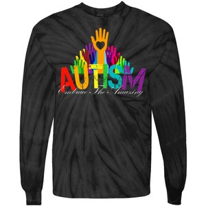 Embrace The Amazing Autism Hands Tie-Dye Long Sleeve Shirt