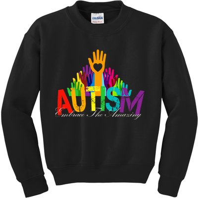 Embrace The Amazing Autism Hands Kids Sweatshirt