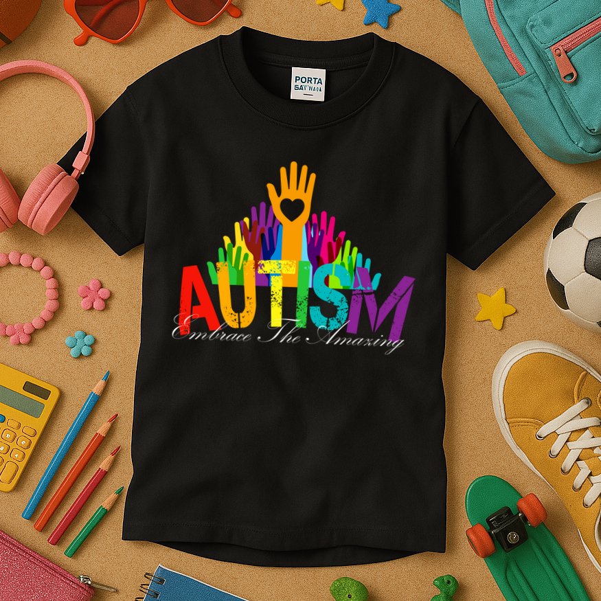 Embrace The Amazing Autism Hands Kids T-Shirt