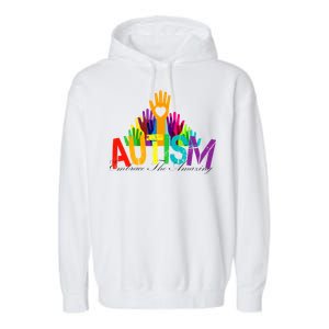 Embrace The Amazing Autism Hands Garment-Dyed Fleece Hoodie