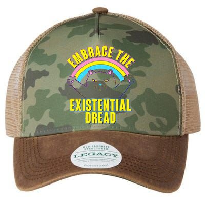 Embrace The Existential Dread Cat Legacy Tie Dye Trucker Hat