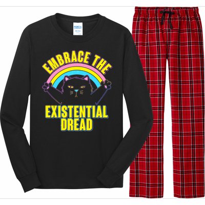 Embrace The Existential Dread Cat Long Sleeve Pajama Set