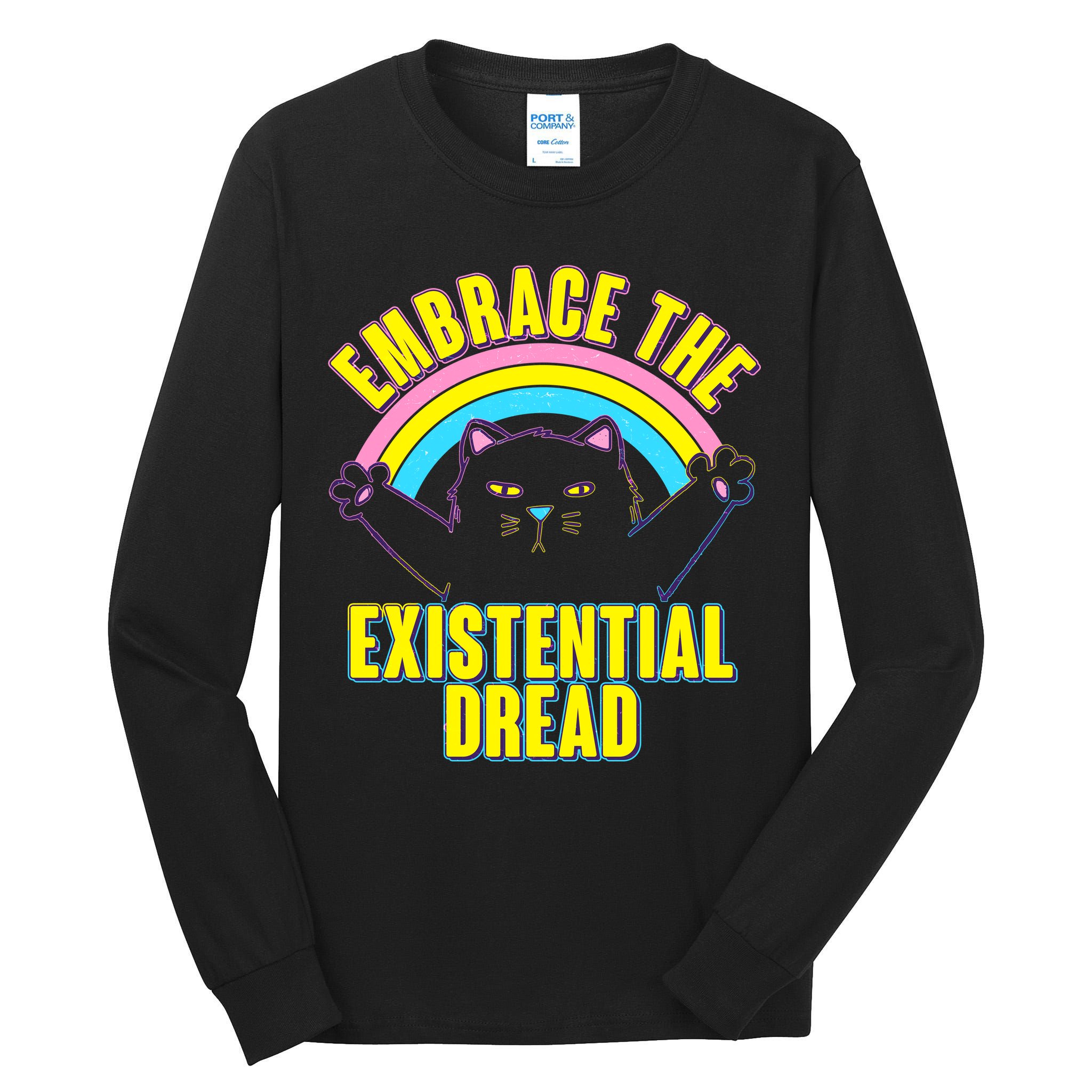 Embrace The Existential Dread Cat Tall Long Sleeve T-Shirt