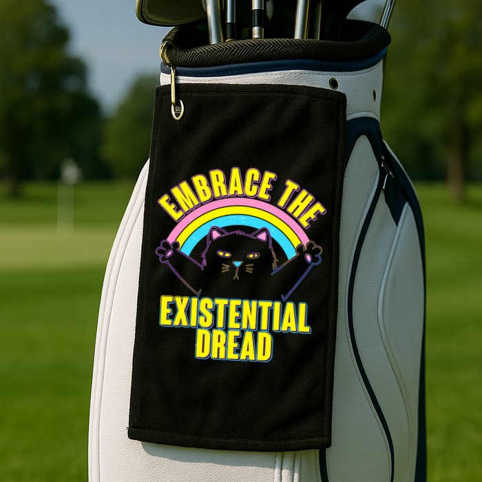 Embrace The Existential Dread Cat Golf Towel