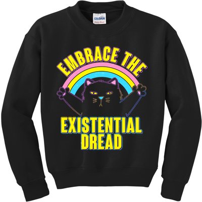 Embrace The Existential Dread Cat Kids Sweatshirt