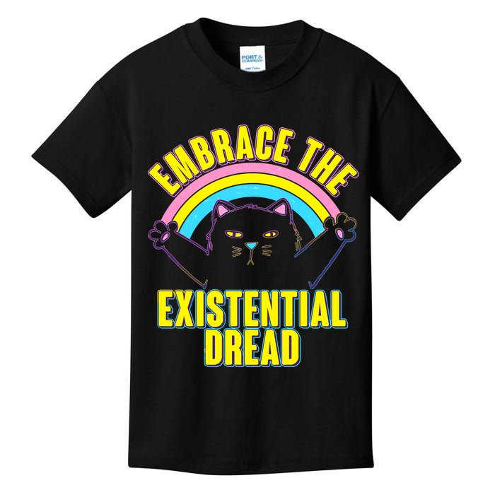 Embrace The Existential Dread Cat Kids T-Shirt
