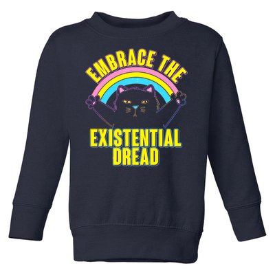 Embrace The Existential Dread Cat Toddler Sweatshirt