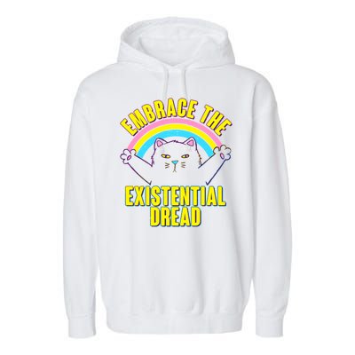 Embrace The Existential Dread Cat Garment-Dyed Fleece Hoodie