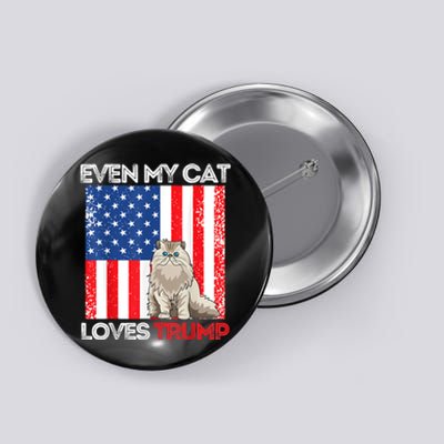 Even My Cat Loves Trump Usa Flag Election Trump Support Button