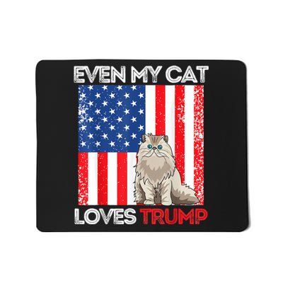 Even My Cat Loves Trump Usa Flag Election Trump Support Mousepad