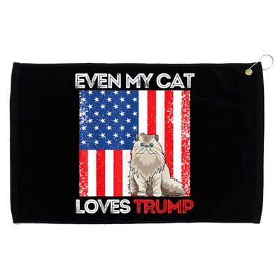 Even My Cat Loves Trump Usa Flag Election Trump Support Grommeted Golf Towel