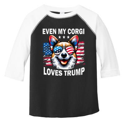 Even My Corgi Loves Trump Trump Supporter Toddler Fine Jersey T-Shirt