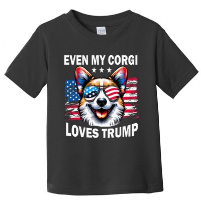 Even My Corgi Loves Trump Trump Supporter Toddler T-Shirt