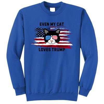 Even My Cat Loves Trump The Felon 2024 Us Election Funny Gift Sweatshirt