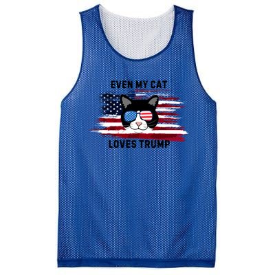 Even My Cat Loves Trump The Felon 2024 Us Election Funny Gift Mesh Reversible Basketball Jersey Tank