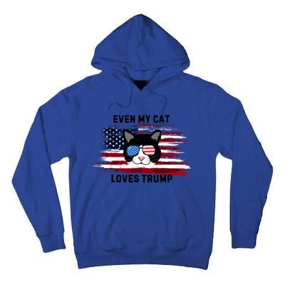 Even My Cat Loves Trump The Felon 2024 Us Election Funny Gift Tall Hoodie