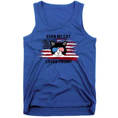 Even My Cat Loves Trump The Felon 2024 Us Election Funny Gift Tank Top