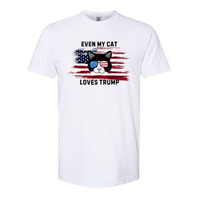 Even My Cat Loves Trump The Felon 2024 Us Election Funny Gift Softstyle CVC T-Shirt