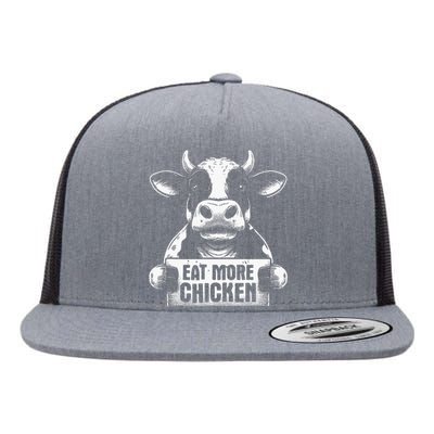 Eat More Chicken Funny Sarcastic Cow Beef Meat Bbq Lover Flat Bill Trucker Hat