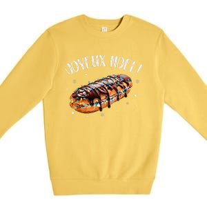 Eclair Merry Christmas In French Funny Joyeux Noel Premium Crewneck Sweatshirt