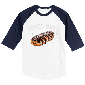 Eclair Merry Christmas In French Funny Joyeux Noel Baseball Sleeve Shirt