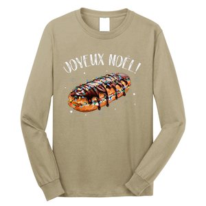 Eclair Merry Christmas In French Funny Joyeux Noel Long Sleeve Shirt