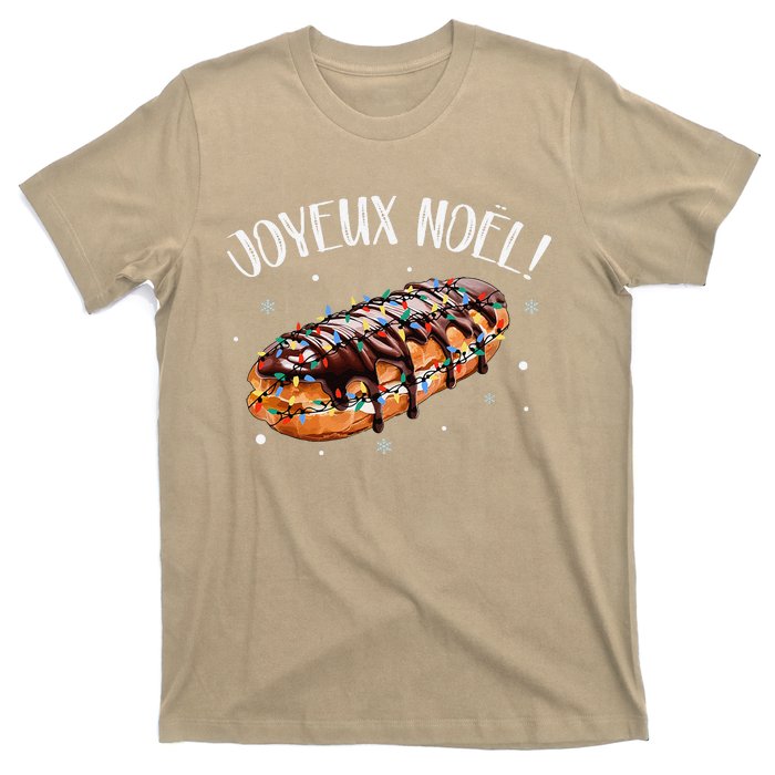 Eclair Merry Christmas In French Funny Joyeux Noel T-Shirt