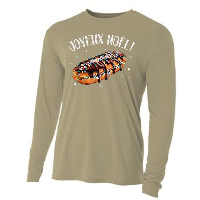 Eclair Merry Christmas In French Funny Joyeux Noel Cooling Performance Long Sleeve Crew