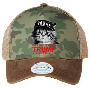 Even My Cat Wants Trump 2024 Funny American Cat Pro Trump Legacy Tie Dye Trucker Hat