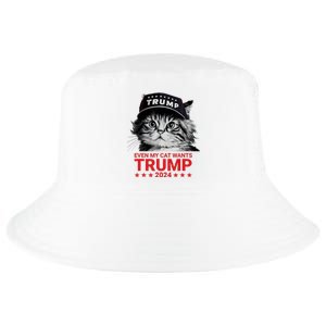 Even My Cat Wants Trump 2024 Funny American Cat Pro Trump Cool Comfort Performance Bucket Hat