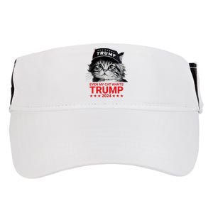 Even My Cat Wants Trump 2024 Funny American Cat Pro Trump Adult Drive Performance Visor