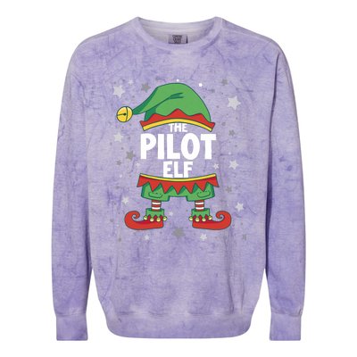 Elf Matching Christmas Family Group Elf Pilot Colorblast Crewneck Sweatshirt