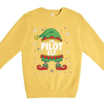 Elf Matching Christmas Family Group Elf Pilot Premium Crewneck Sweatshirt