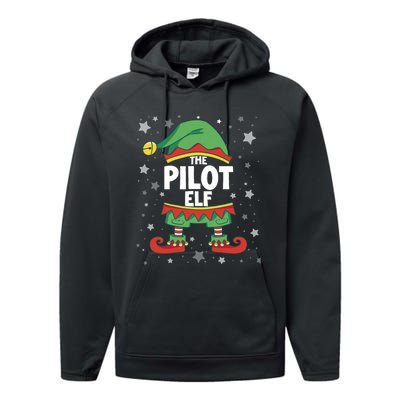 Elf Matching Christmas Family Group Elf Pilot Performance Fleece Hoodie