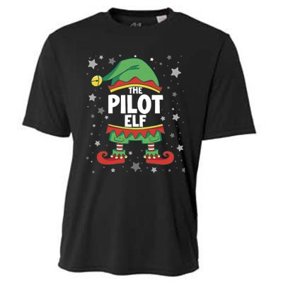 Elf Matching Christmas Family Group Elf Pilot Cooling Performance Crew T-Shirt