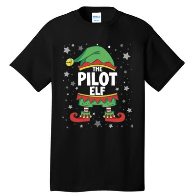 Elf Matching Christmas Family Group Elf Pilot Tall T-Shirt