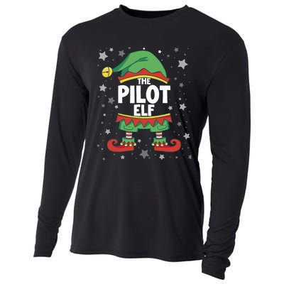 Elf Matching Christmas Family Group Elf Pilot Cooling Performance Long Sleeve Crew