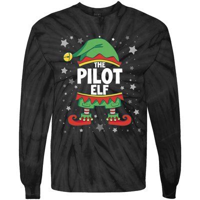 Elf Matching Christmas Family Group Elf Pilot Tie-Dye Long Sleeve Shirt