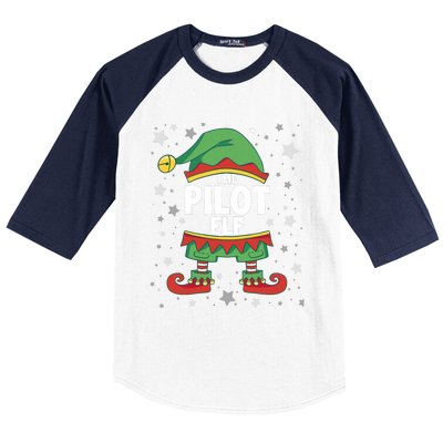 Elf Matching Christmas Family Group Elf Pilot Baseball Sleeve Shirt