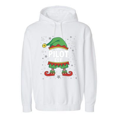 Elf Matching Christmas Family Group Elf Pilot Garment-Dyed Fleece Hoodie