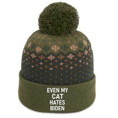 Even My Cat Hates Biden Funny Jokes The Baniff Cuffed Pom Beanie