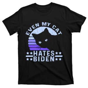 Even My Cat Hates Biden Funny Anti Biden T-Shirt