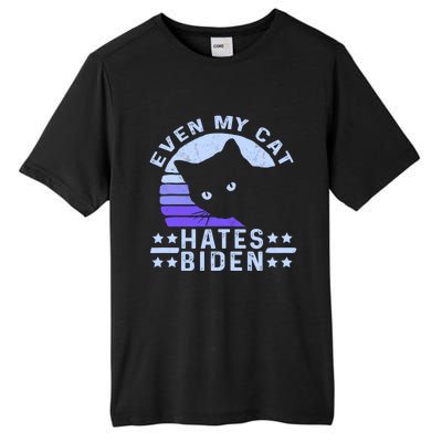 Even My Cat Hates Biden Funny Anti Biden Tall Fusion ChromaSoft Performance T-Shirt